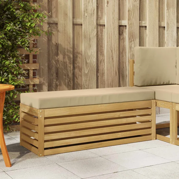 Banc de Jardin Blanc 115 x 43 x 45 cm Bois d'Acacia Massif