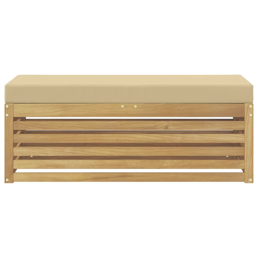 Banc de Jardin Blanc 115 x 43 x 45 cm Bois d'Acacia Massif - 3
