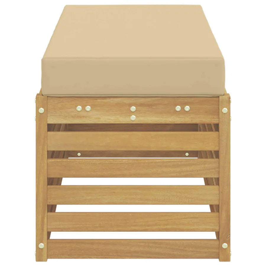 Banc de Jardin Blanc 115 x 43 x 45 cm Bois d'Acacia Massif - 4