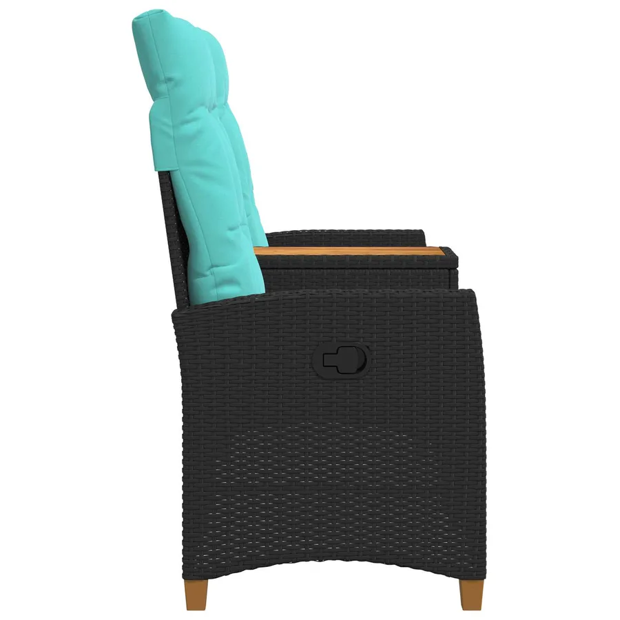 Banc inclinable avec table Noir et turquoise 126 x 65 x 112 cm - 5
