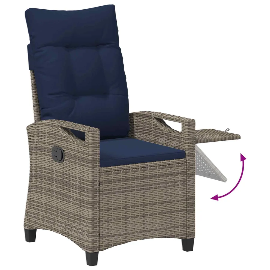 Chaise de jardin inclinable 56 x 60 x 112 cm acier - 10