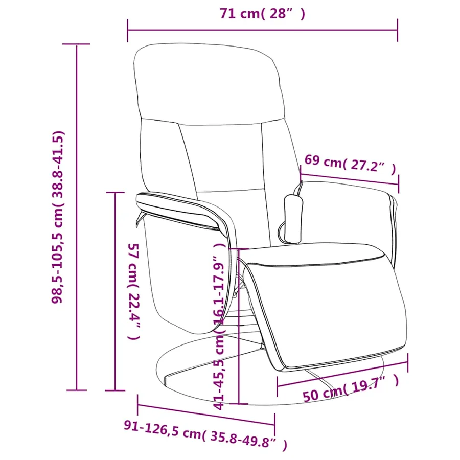 Fauteuil inclinable de massage avec repose-pied jaune velours - 11