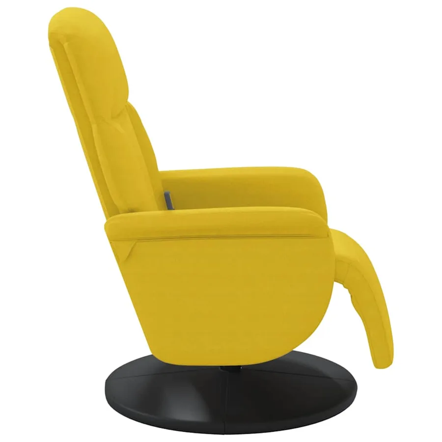 Fauteuil inclinable de massage avec repose-pied jaune velours - 5