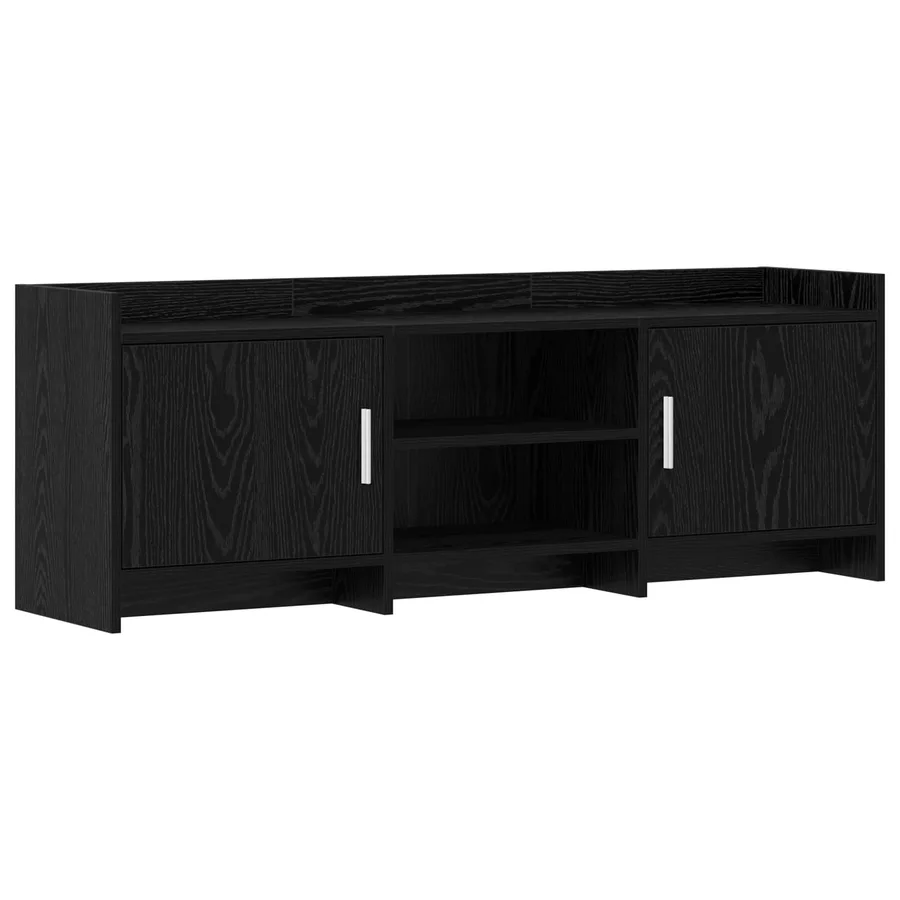 Meuble TV 130 x 33 x 47 cm Chêne noir Bois d'ingénierie - 2