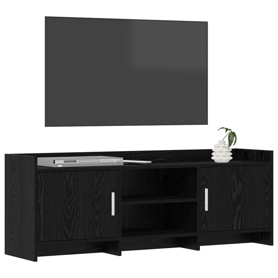 Meuble TV 130 x 33 x 47 cm Chêne noir Bois d'ingénierie - 3