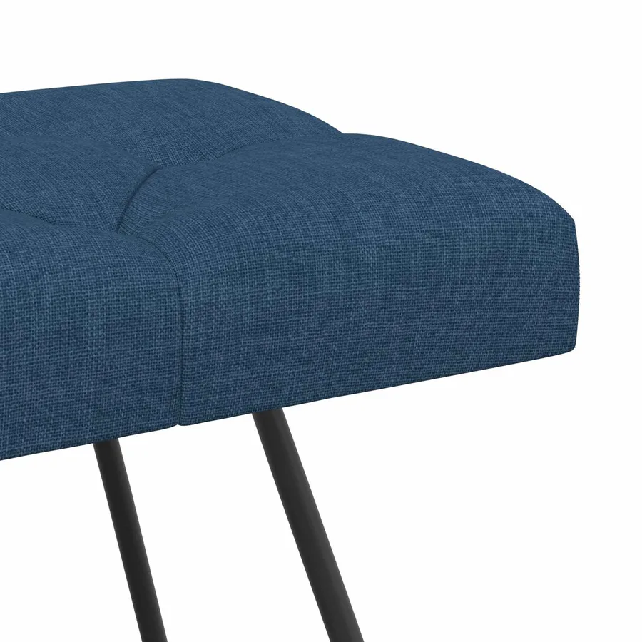 Banc avec capitonnage bouton Bleu 80 x 40 x 46 cm Tissu - 6