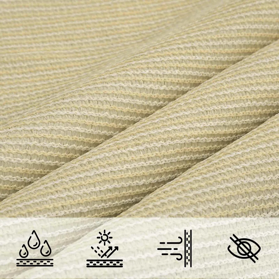 Voile d'ombre Beige 2 x 6 m HDPE - 4