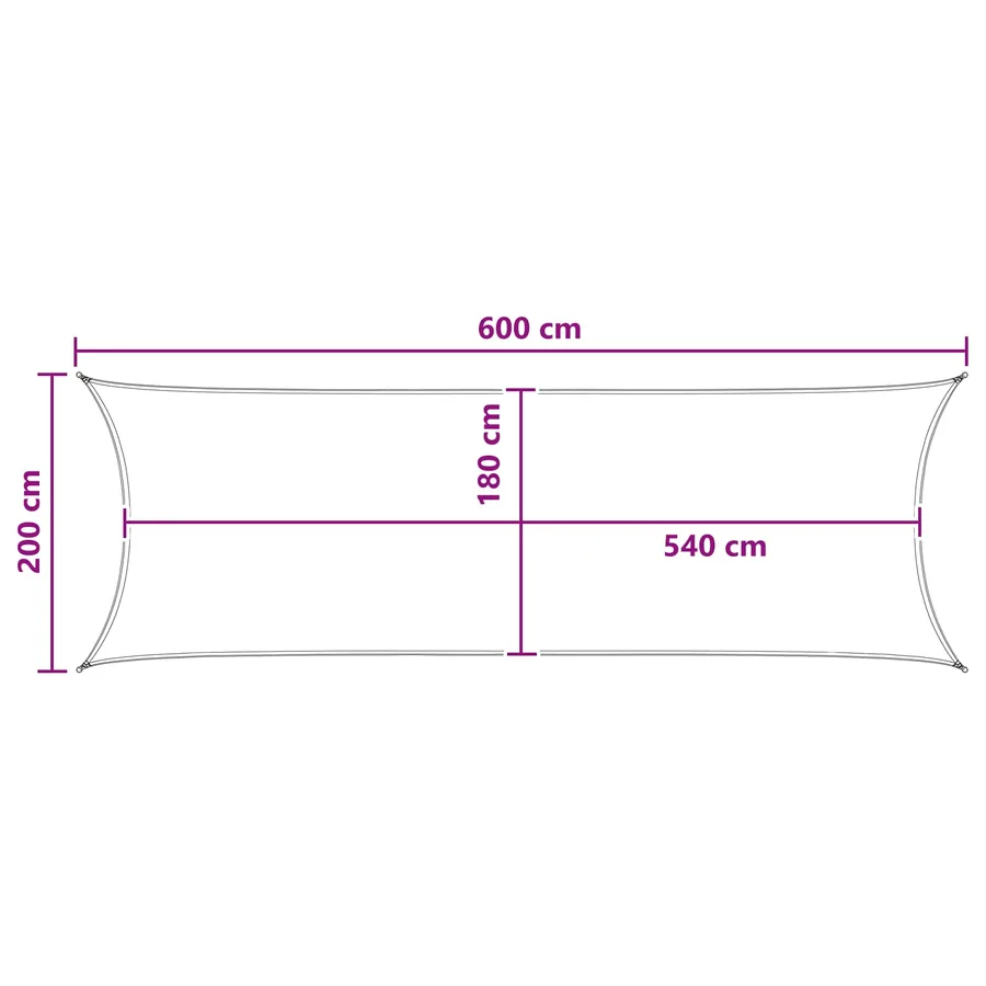 Voile d'ombre Beige 2 x 6 m HDPE - 8