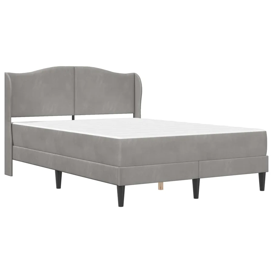 Cadre de lit avec tête de lit Gris clair 120 x 200 cm Velours - 3