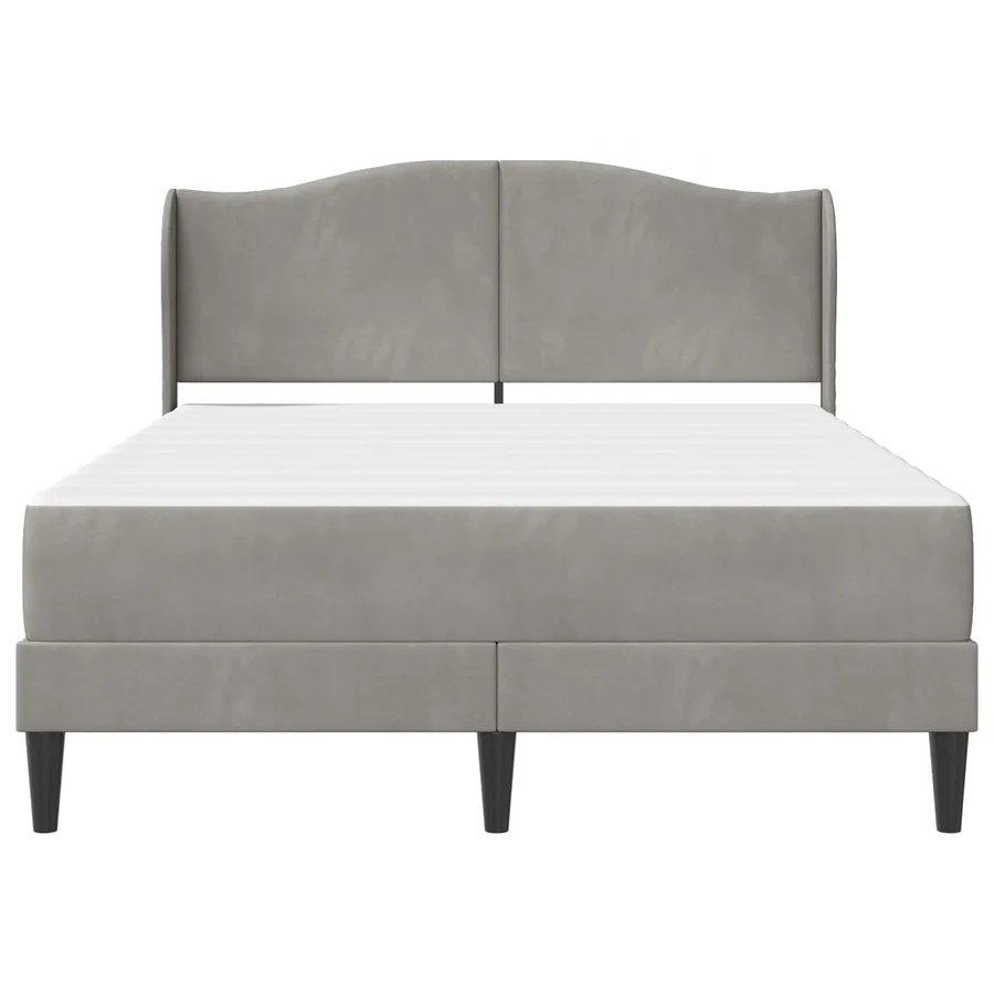 Cadre de lit avec tête de lit Gris clair 120 x 200 cm Velours - 6
