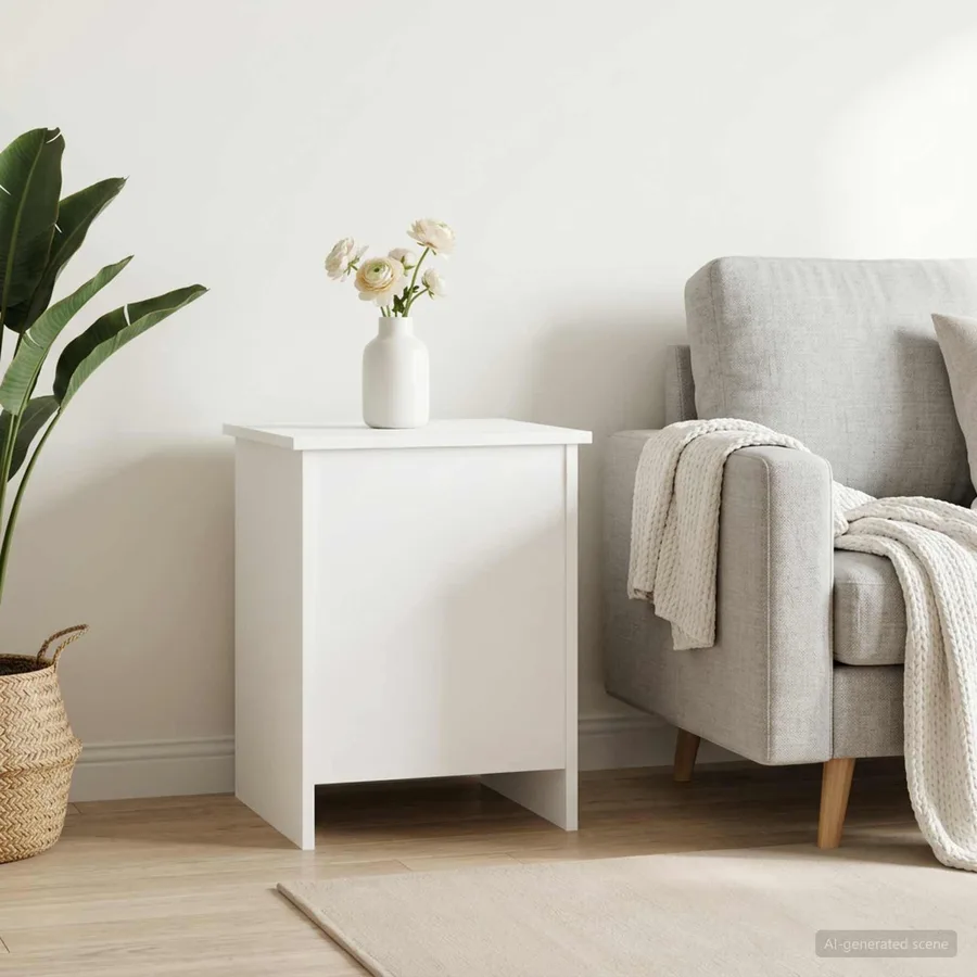 Coffre de rangement Blanc 40 x 40 x 50 cm Bois d'ingénierie - 4