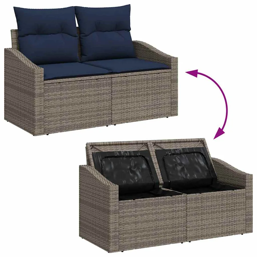Ensemble de Canapés avec coussin 6 pcs polyrotin - 8
