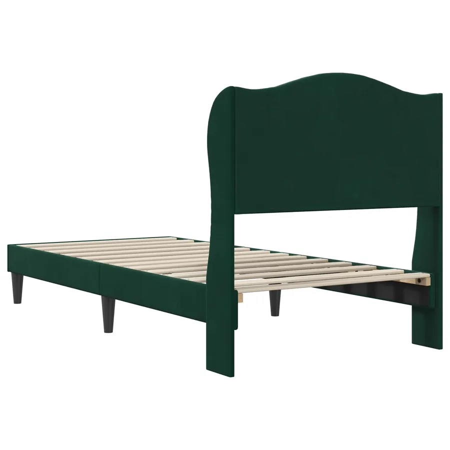 Cadre de lit avec tête de lit Vert foncé 90 x 200 cm Velours - 6