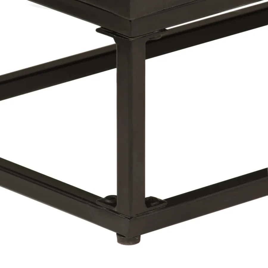 Buffet noir 55x30x76 cm bois massif de manguier et fer - 9