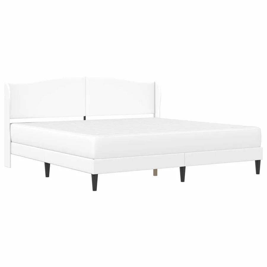 Cadre de lit avec tête de lit Blanc 180 x 200 cm Simili cuir - 3