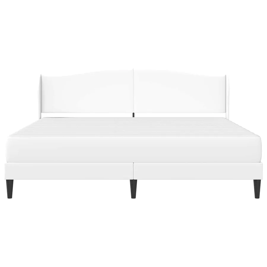 Cadre de lit avec tête de lit Blanc 180 x 200 cm Simili cuir - 6