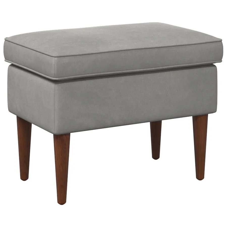 Pouf Gris clair 55 x 35 x 41 cm Velours - 2