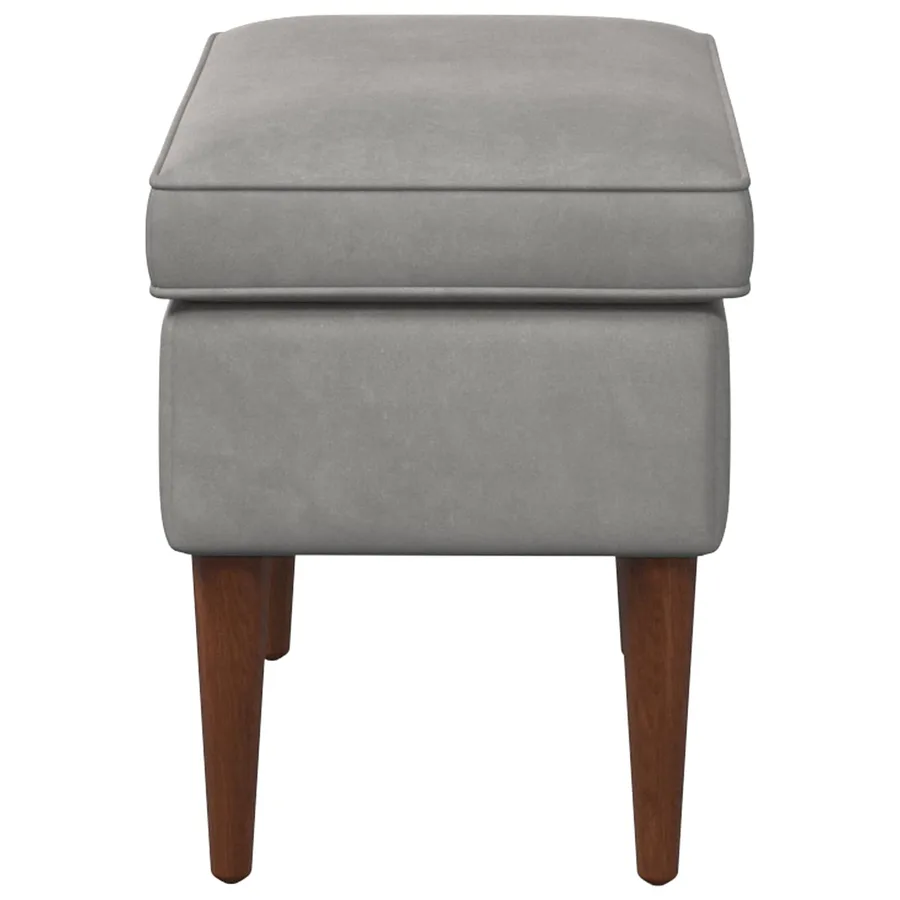 Pouf Gris clair 55 x 35 x 41 cm Velours - 4