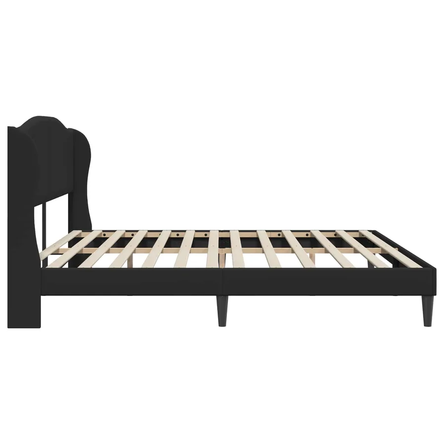 Cadre de lit avec tête de lit Noir 180 x 200 cm Simili cuir - 5