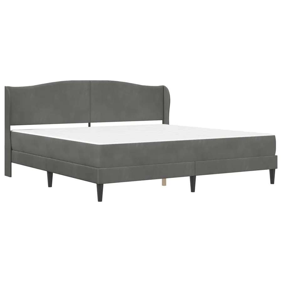 Cadre de lit avec tête de lit Gris foncé 180 x 200 cm Velours - 3