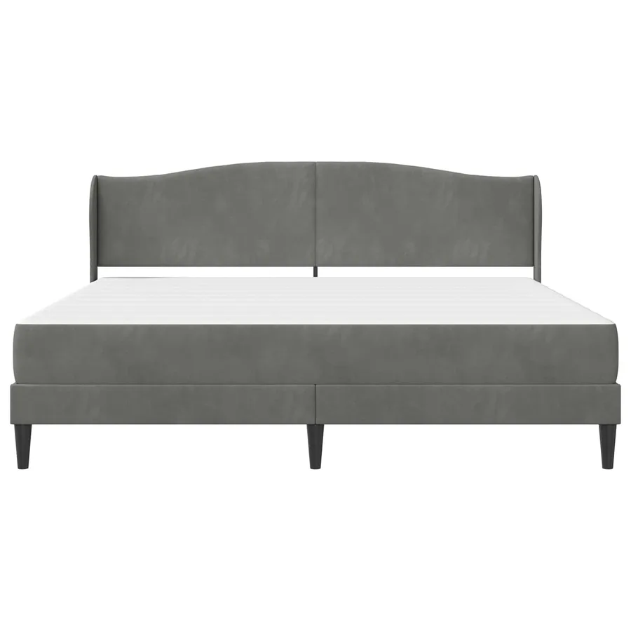 Cadre de lit avec tête de lit Gris foncé 180 x 200 cm Velours - 6