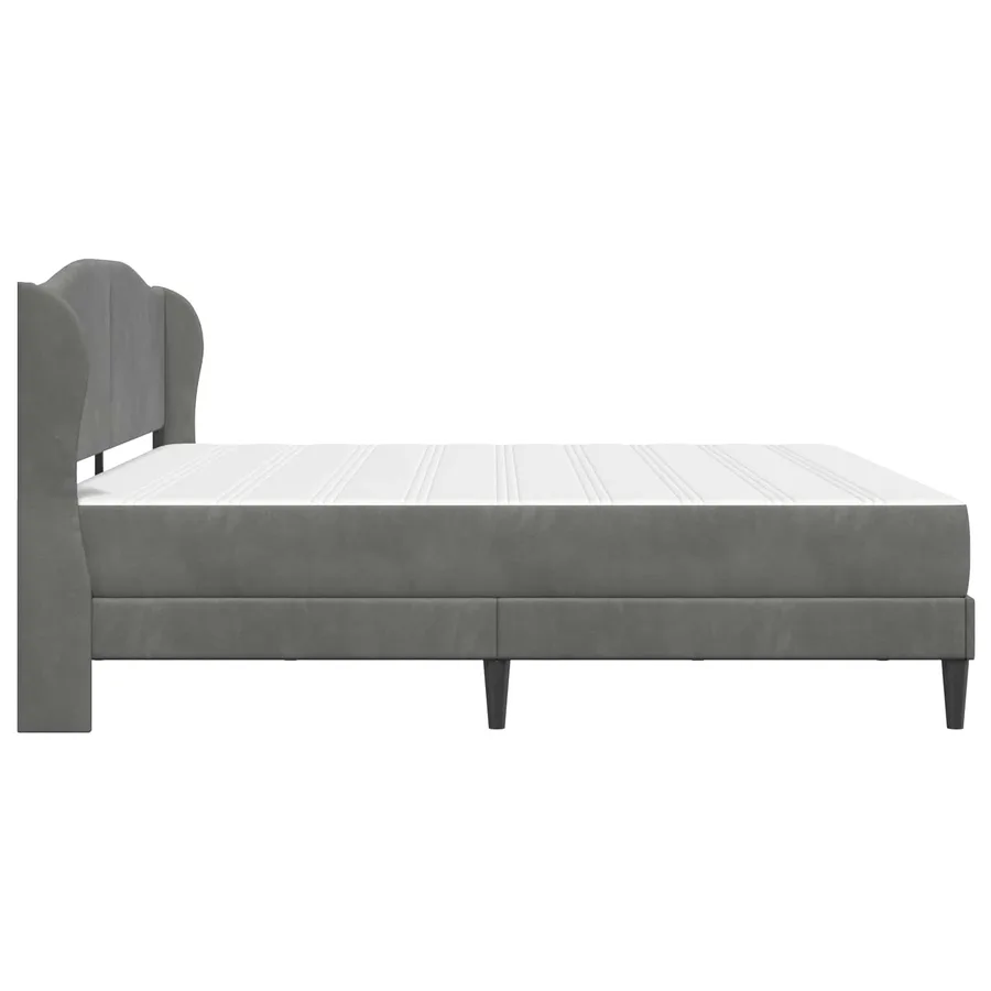 Cadre de lit avec tête de lit Gris foncé 180 x 200 cm Velours - 7