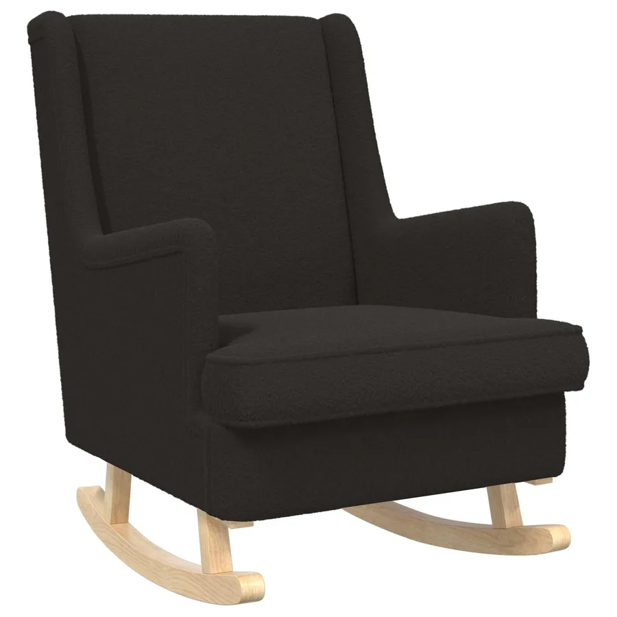 Chaise à bascule Noir 62 x 80 x 85 cm Bouclé - 2