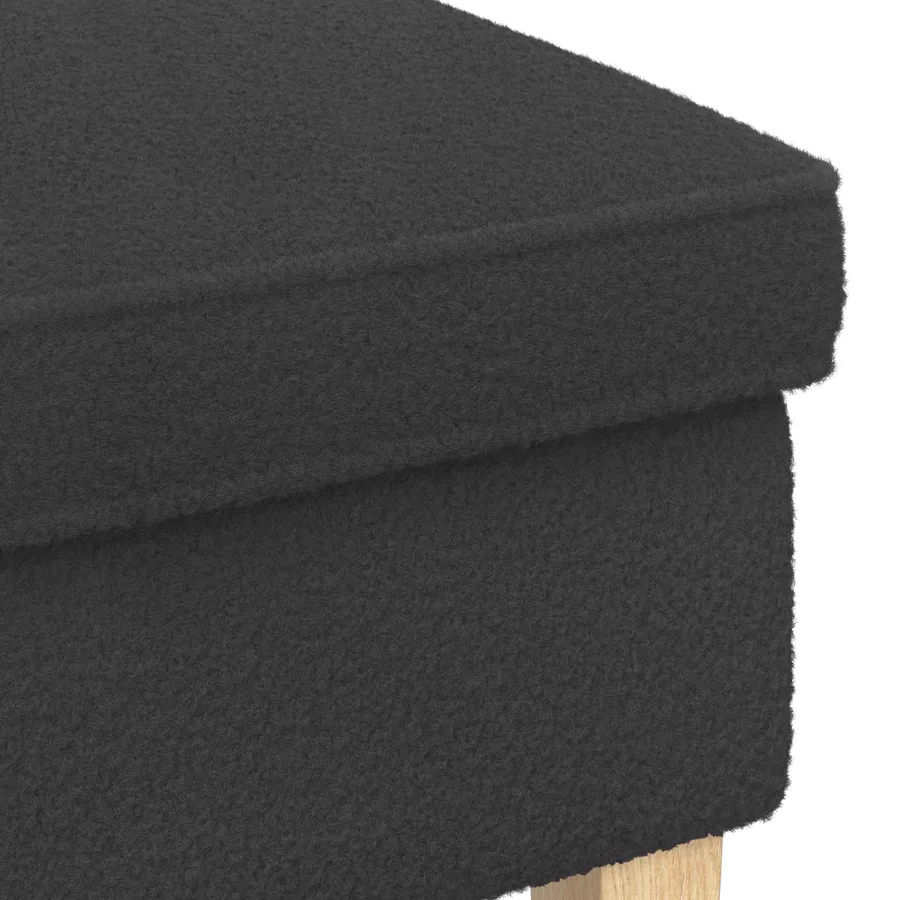 Pouf Gris foncé 55 x 35 x 41 cm Bouclé - 5