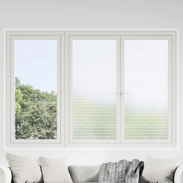 Films pour fenêtre dépoli design à rayures PVC