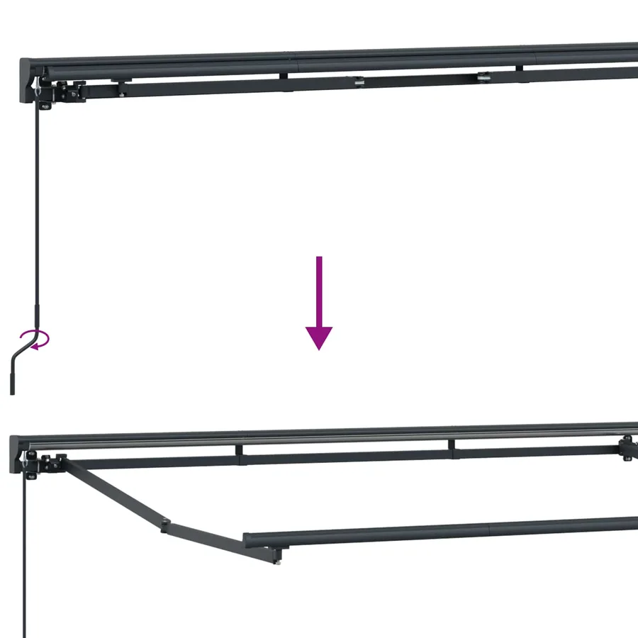 Auvent rétractable Sable 3 x 2,5 m Polyester et Aluminium - 5
