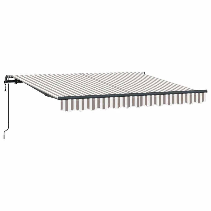 Auvent Rétractable Gris clair et blanc 3,5 x 2 m tissu - 2