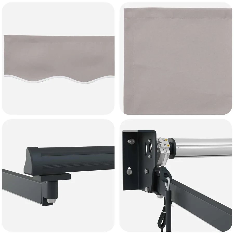 Auvent rétractable électrique Gris clair 3 x 2 m - 9