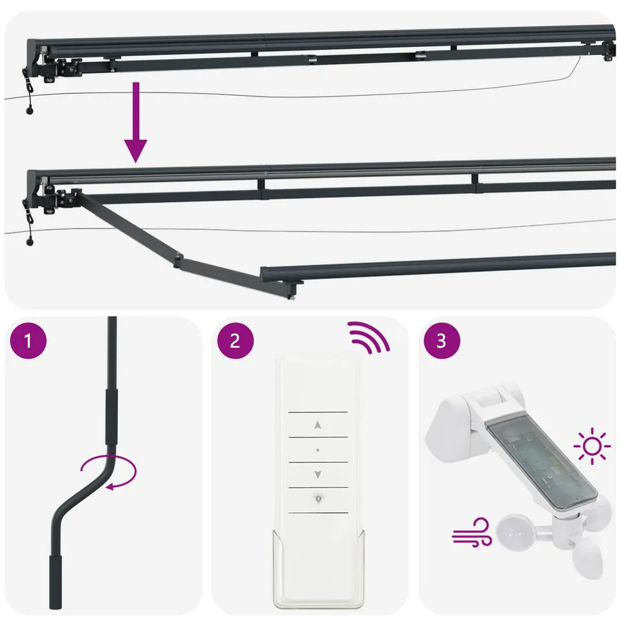 Auvent rétractable électrique 3,5 x 2 m - 12