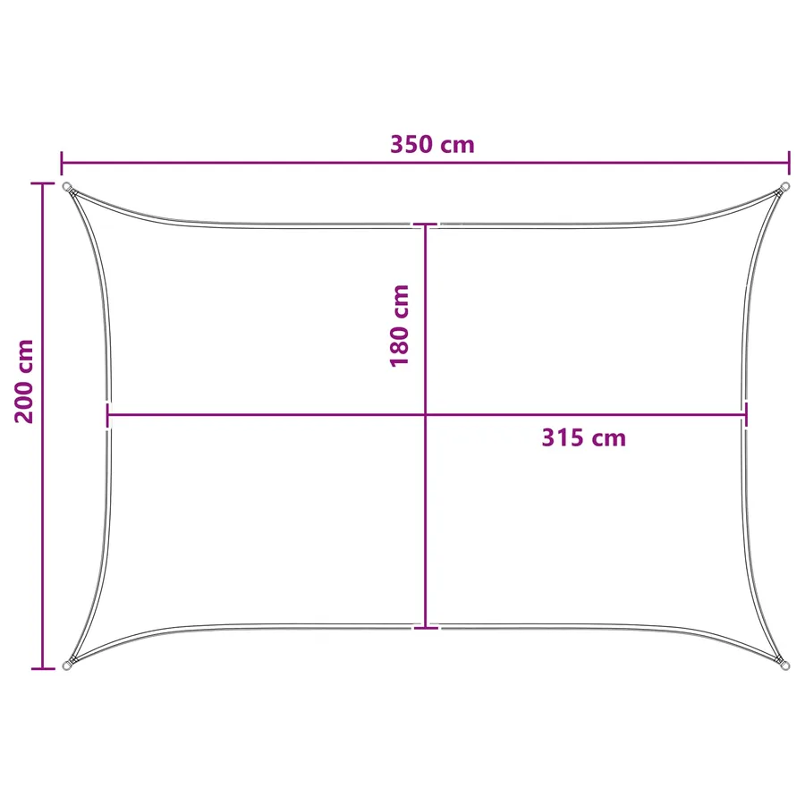Voile d'ombre Bleu et Blanc 2 x 3,5 m HDPE - 8