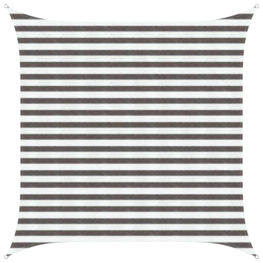 Voile d'ombre Gris clair et blanc 2,5 x 2,5 m HDPE