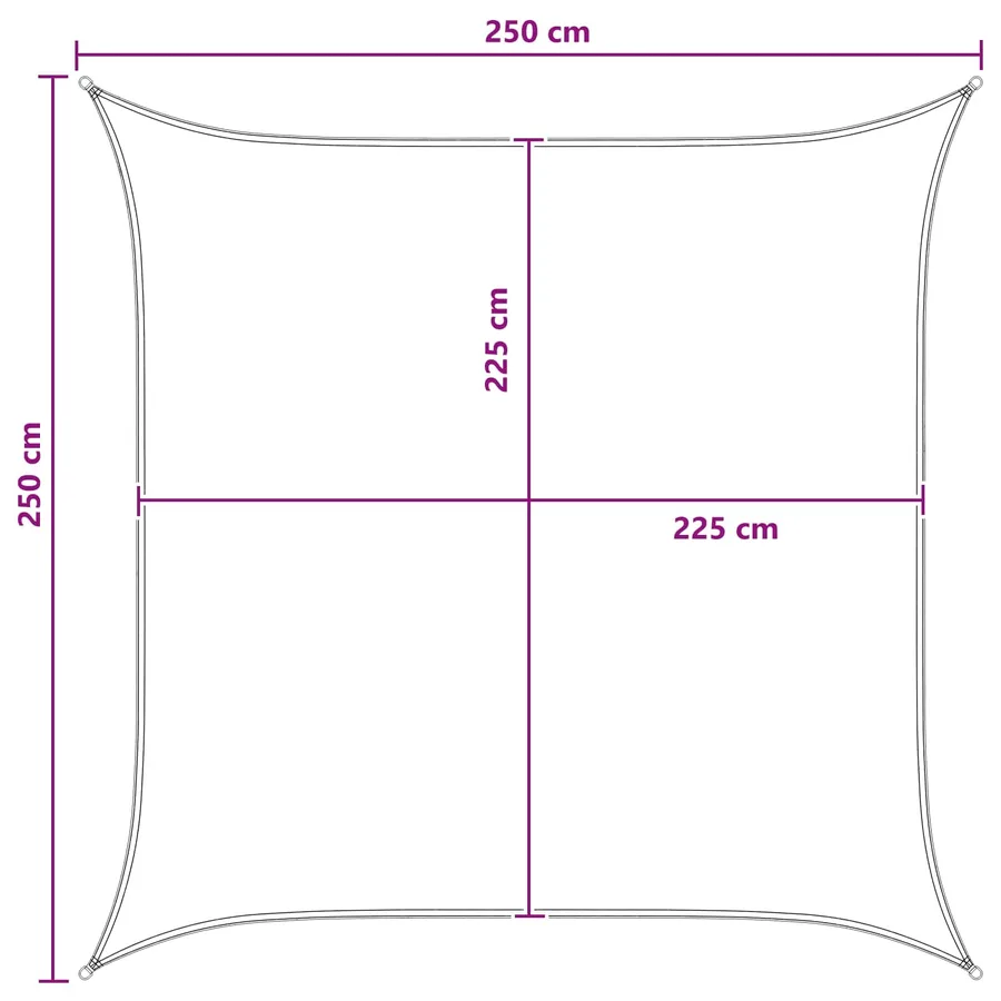 Voile d'ombre Gris clair et blanc 2,5 x 2,5 m HDPE - 8