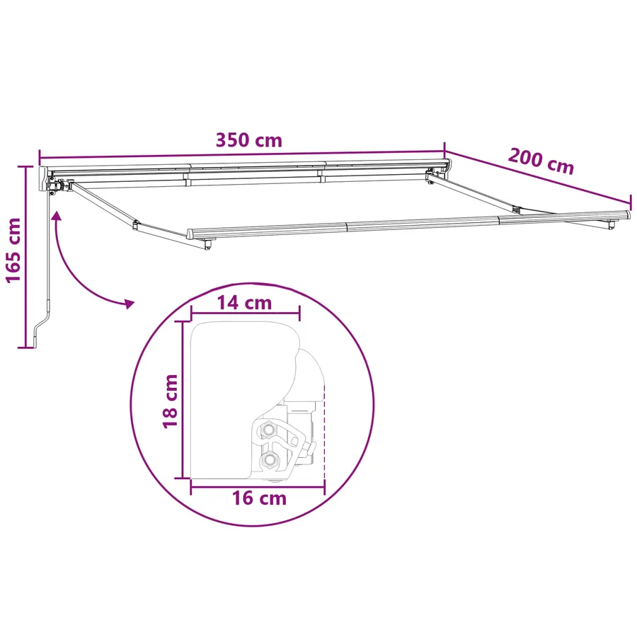 Auvent rétractable électrique Sable 3,5 x 2 m - 8