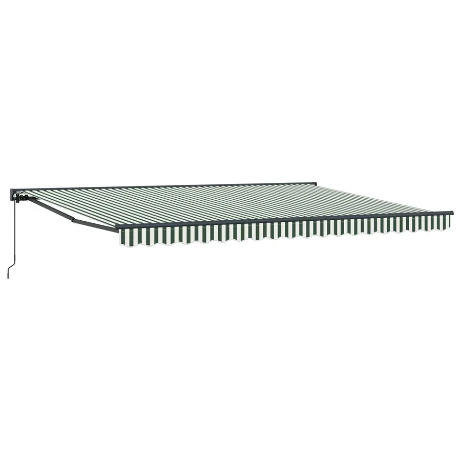 Auvent rétractable manuel Vert et blanc 4 x 2 m - 2