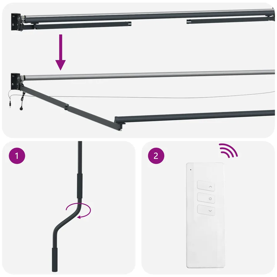 Auvent rétractable électrique Sable 100% Polyester et Aluminium - 6