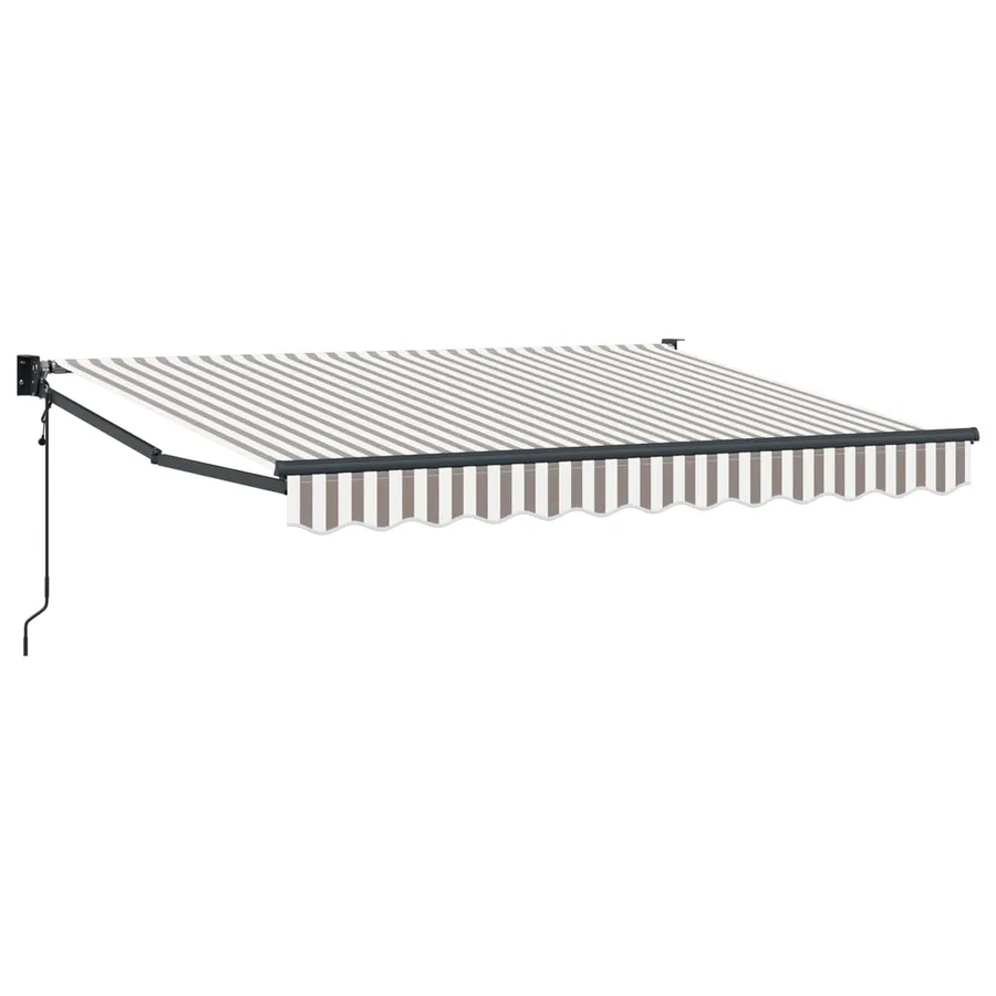 Auvent rétractable Gris clair et blanc 5 x 3 m - 2