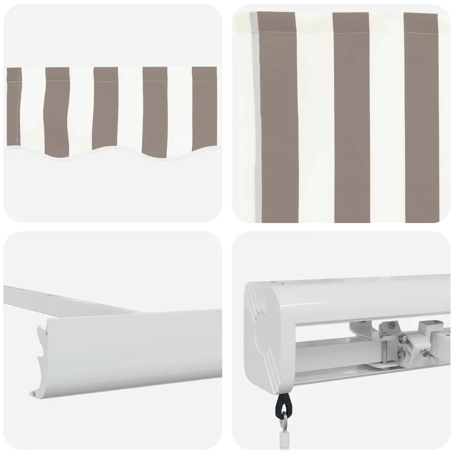 Auvent rétractable Gris clair et blanc 500 × 300 cm - 4