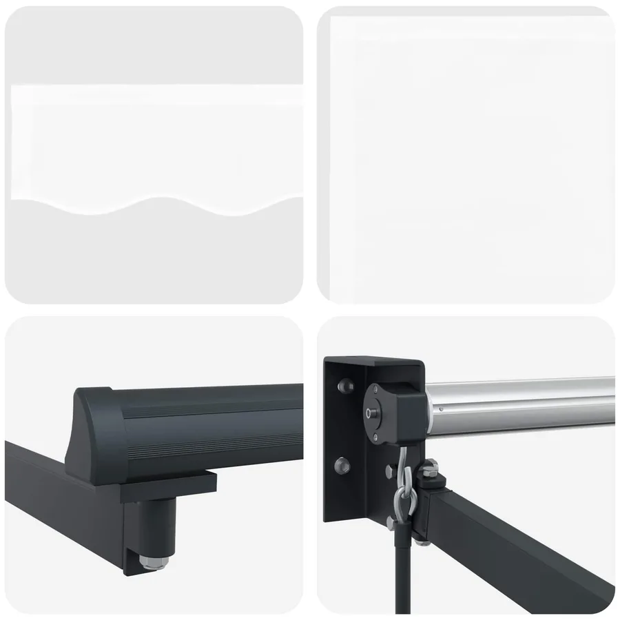 Auvent rétractable Blanc 3 x 2 m 100% Polyester et Aluminium - 7