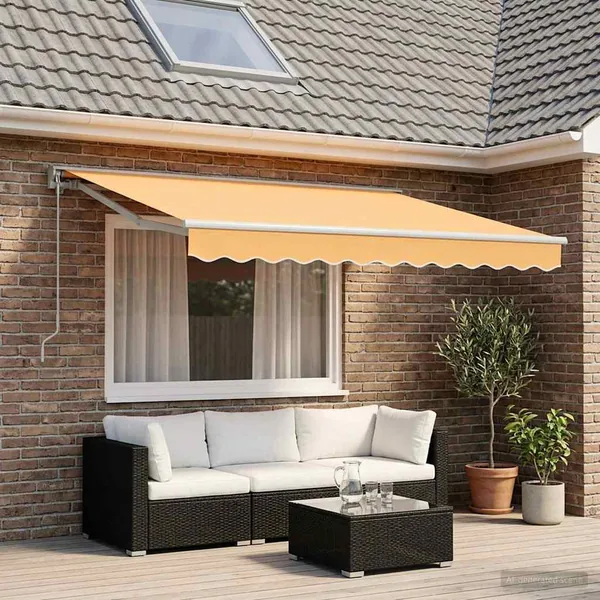 Auvent rétractable Sable 2,5 x 2 m Polyester et Aluminium