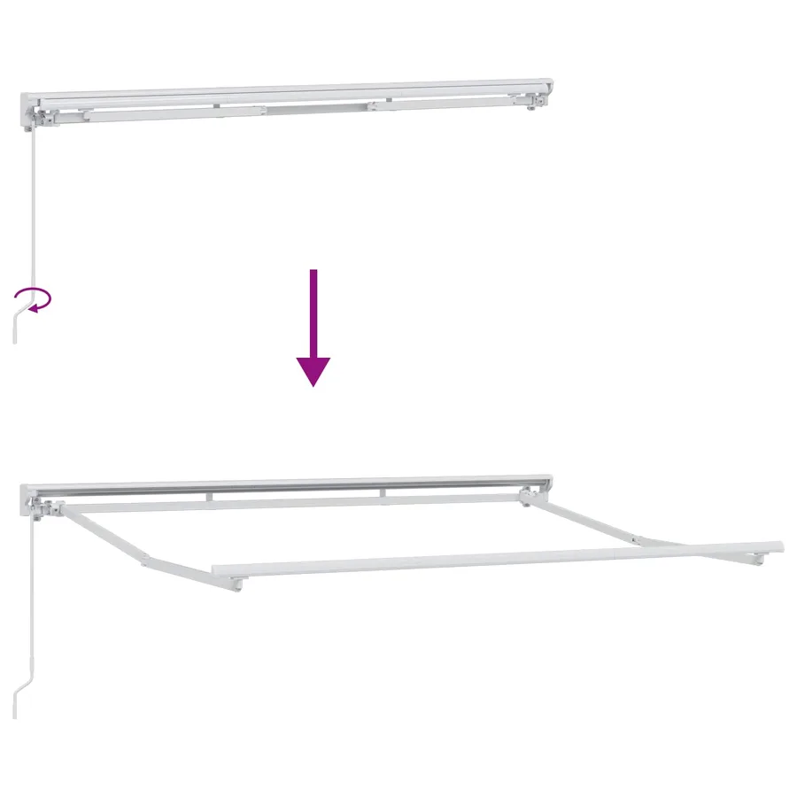 Auvent rétractable Sable 2,5 x 2 m Polyester et Aluminium - 5