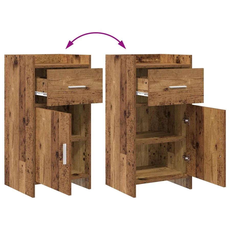 Buffet Bois ancien 40 x 36 x 80 cm Bois d'ingénierie - 7