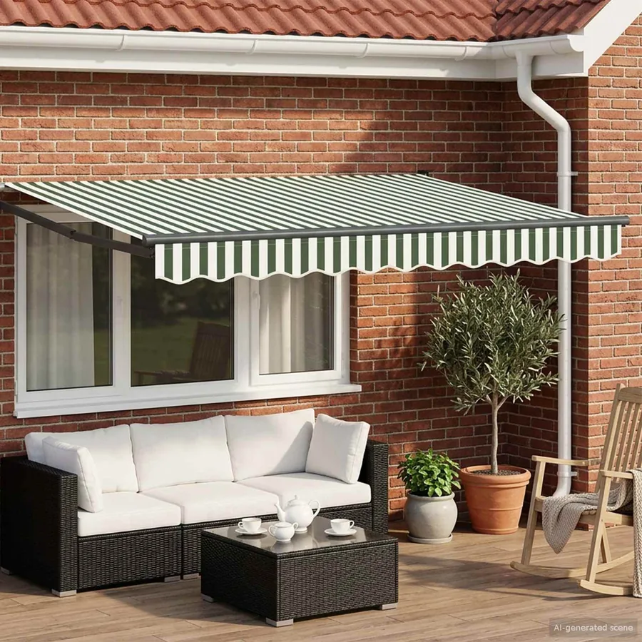 Store rétractable manuel avec LEDs 3,5 x 2 m