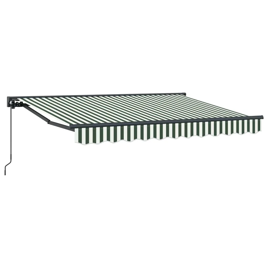 Auvent rétractable manuel Vert et blanc 3,5 x 2 m - 2
