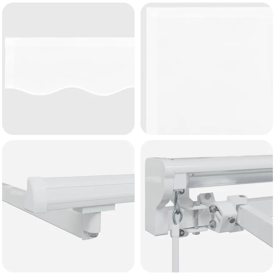 Cadre de store manuel avec LEDs Blanc 3 x 2 m - 9