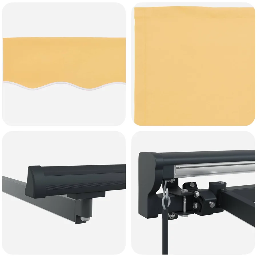 Auvent rétractable manuel Sable 3 x 2 m Polyester et Aluminium - 4