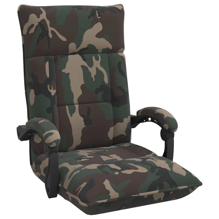 Fauteuil de sol ajustable Vert armée Tissu - 2